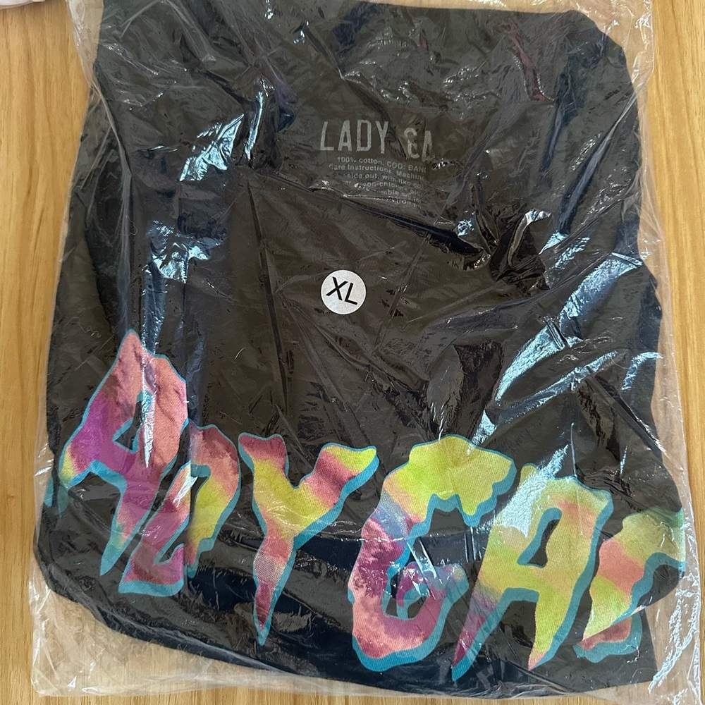 Lady Gaga Black T-Shirt with Colorful Logo